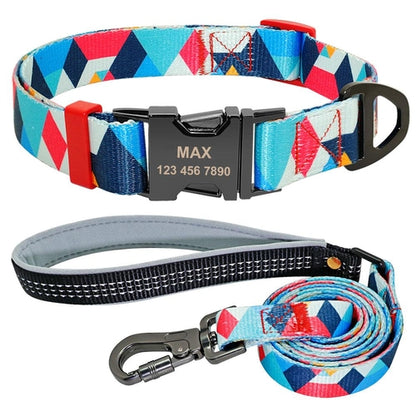 Personalized Dog Collar with Custom ID Tag