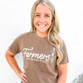 HOMEGROWN HEROES graphic tee in espresso, unisex relaxed fit, 100% cotton.