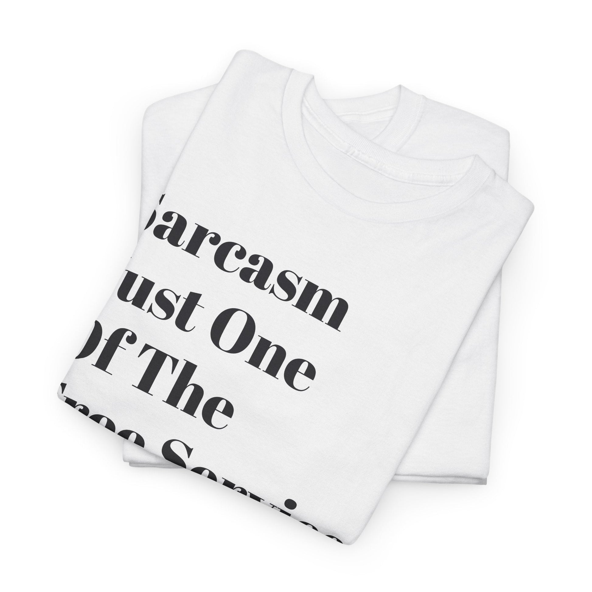 Unisex heavy cotton tee, folded, with text print, crew neckline, made from 100% ethical cotton.