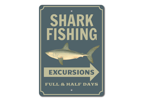 Shark Fishing Sign - Personalized Ocean Decor