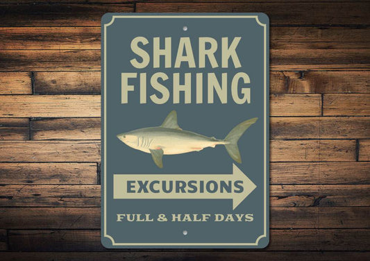 Shark Fishing Sign - Personalized Ocean Decor
