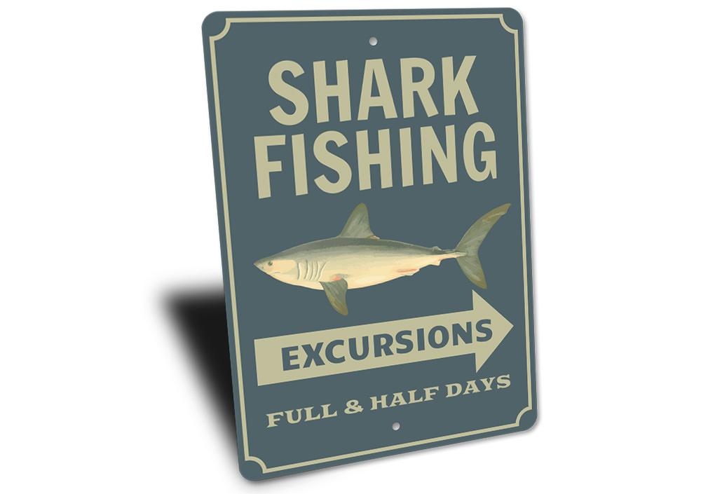 Shark Fishing Sign - Personalized Ocean Decor