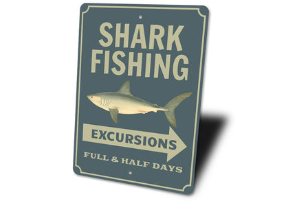 Shark Fishing Sign - Personalized Ocean Decor