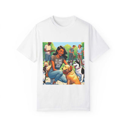 Dog Lover's Garment-Dyed T-Shirt featuring a dog-themed design.