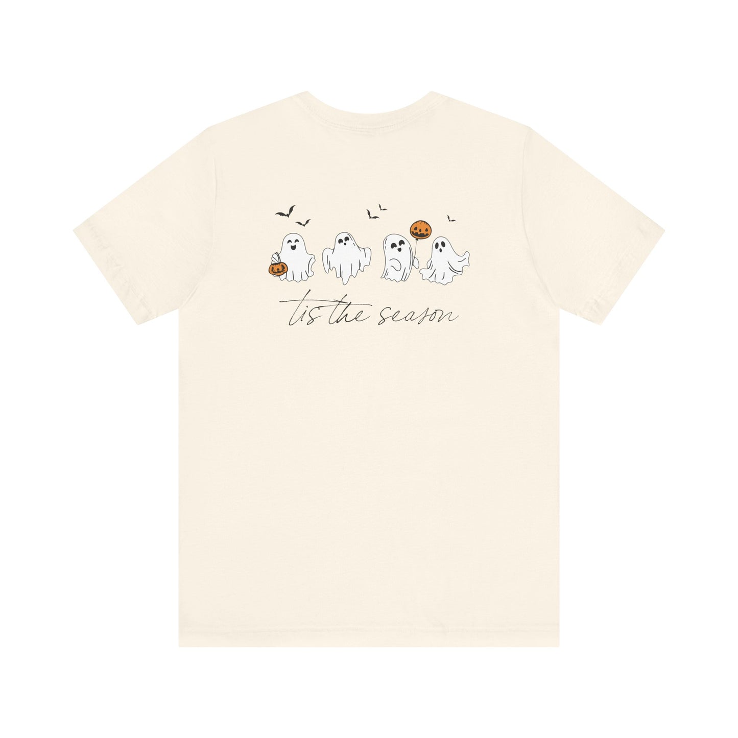 Ghostly Autumn Vibes Tee, Halloween T-Shirt, Unisex Pumpkin Shirt, Fall Ghost Design Tee, Seasonal Cute Graphic Top - Toddcraft