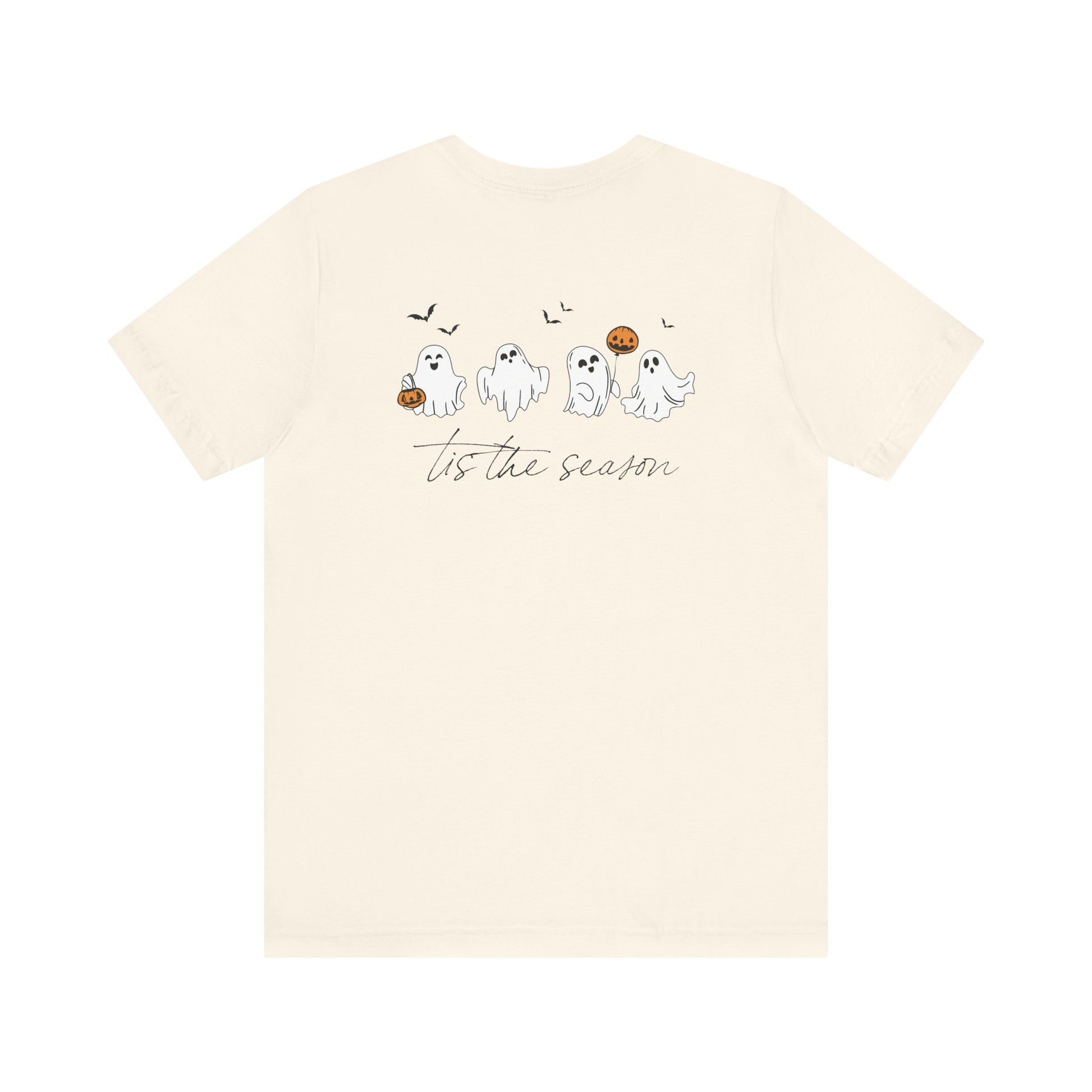 Ghostly Autumn Vibes Tee, Halloween T-Shirt, Unisex Pumpkin Shirt, Fall Ghost Design Tee, Seasonal Cute Graphic Top - Toddcraft