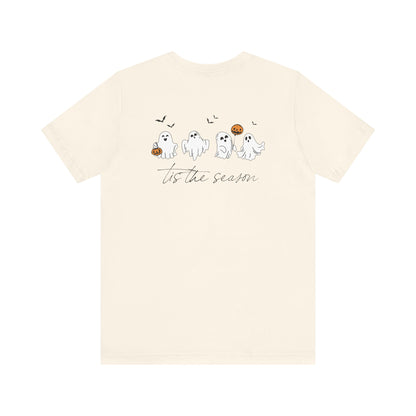 Ghostly Autumn Vibes Tee, Halloween T-Shirt, Unisex Pumpkin Shirt, Fall Ghost Design Tee, Seasonal Cute Graphic Top - Toddcraft