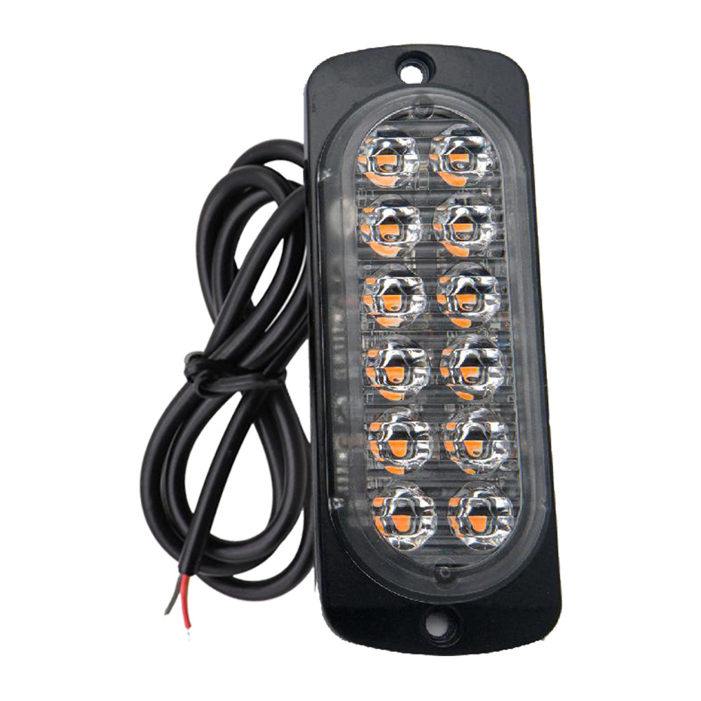 12 LED Strobe Light Emergency Warning Beacon White Amber 12V/24V-1