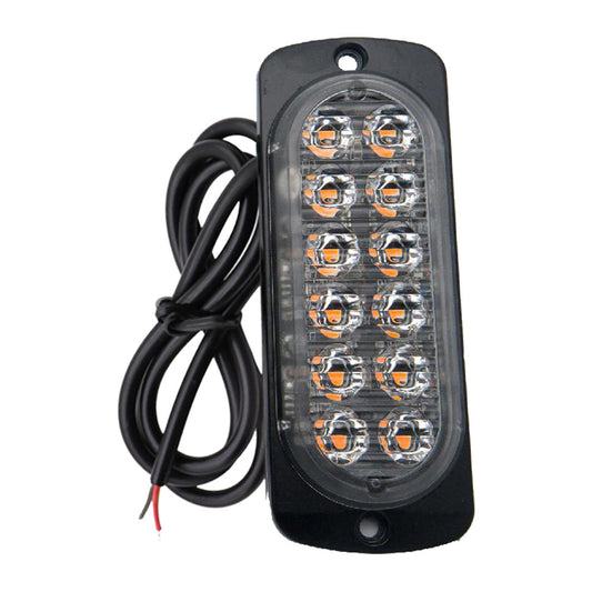 12 LED Strobe Light Emergency Warning Beacon White Amber 12V/24V-1