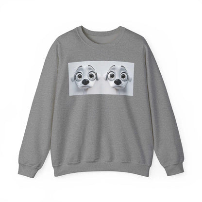 Sarcastic Dog Face 3D Sweatshirt with cozy blend of cotton and polyester, featuring a ribbed crewneck and durable stitching.