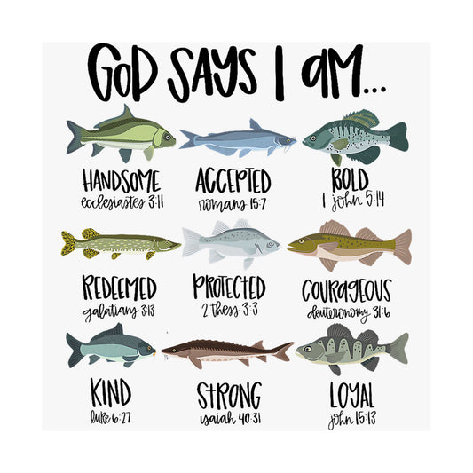 Inspirational Satin Poster Print, Motivational Wall Art, Faith-Inspired Home Decor, Fish Themed Wall Decor, Christian Quotes