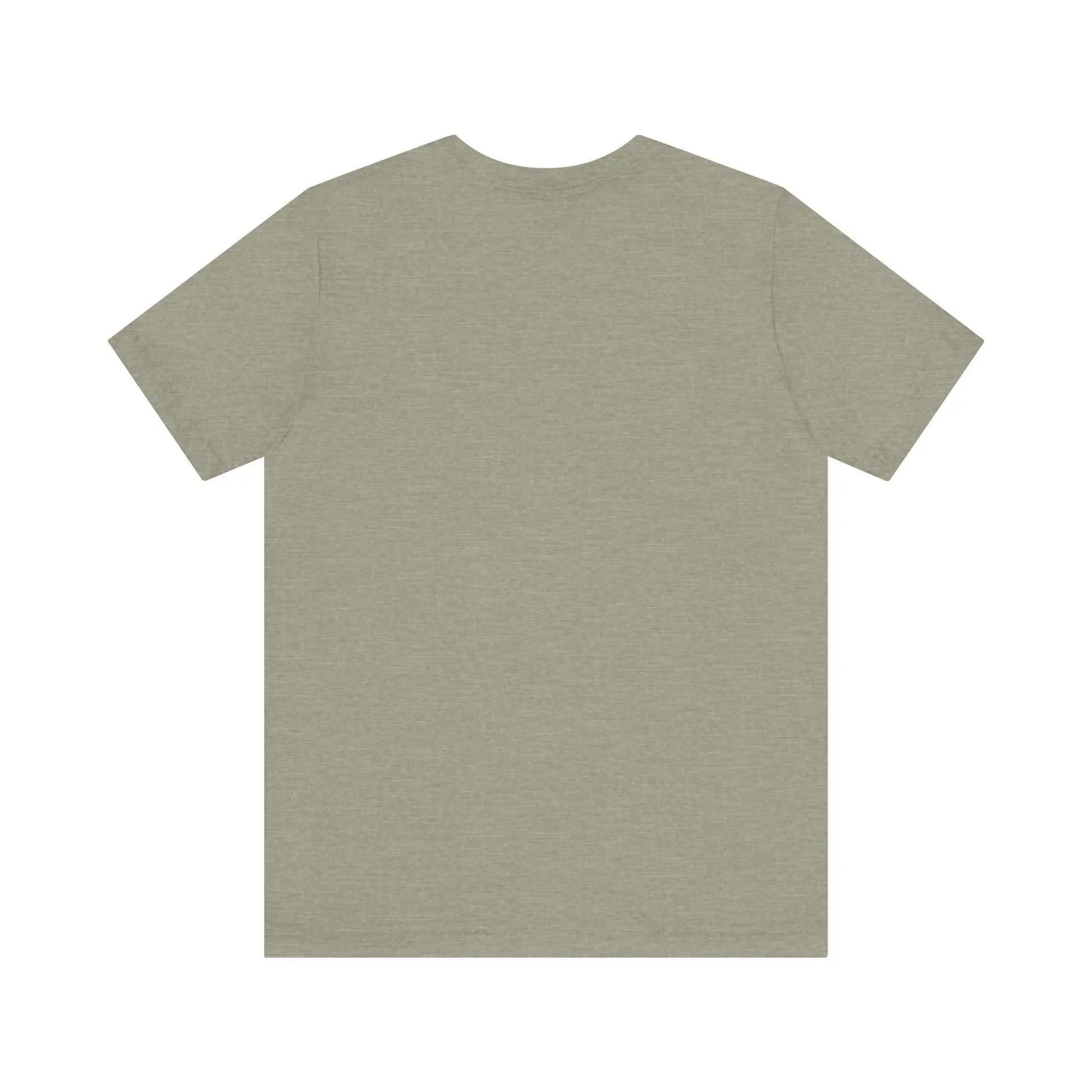Unisex jersey short sleeve tee in soft cotton, shown in heathered fabric with a classic crew neckline.