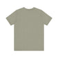Unisex jersey short sleeve tee in soft cotton, shown in heathered fabric with a classic crew neckline.