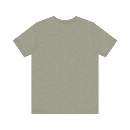 Unisex Jersey Short Sleeve Tee in soft cotton with ribbed knit collar and tapered shoulders, shown in green.