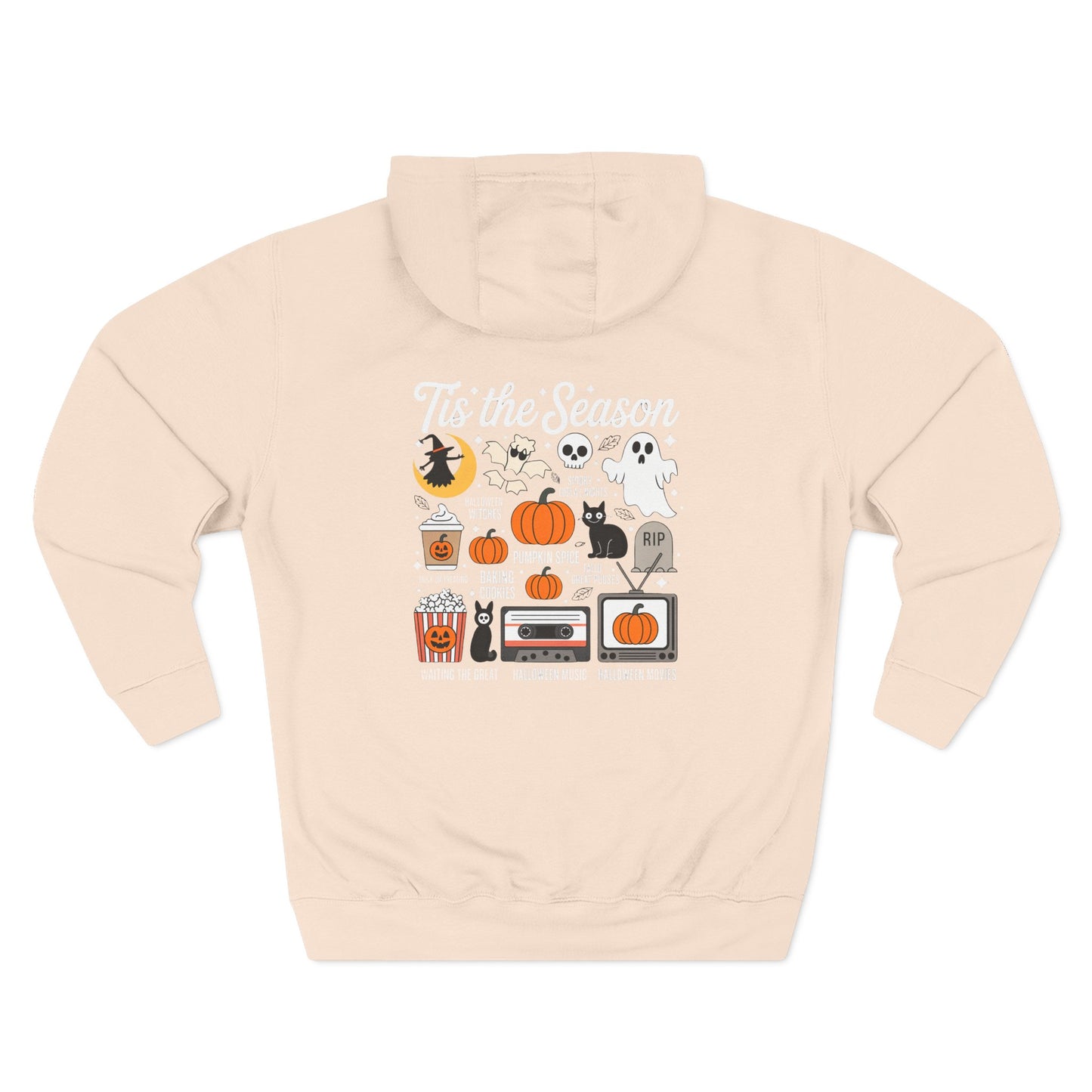 Halloween Three-Panel Fleece Hoodie, Cozy Fall Apparel, Spooky Season Sweatshirt, Ghostly Hoodie, Pumpkin Outfit - Toddcraft