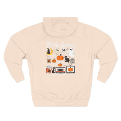 Halloween Three-Panel Fleece Hoodie, Cozy Fall Apparel, Spooky Season Sweatshirt, Ghostly Hoodie, Pumpkin Outfit - Toddcraft