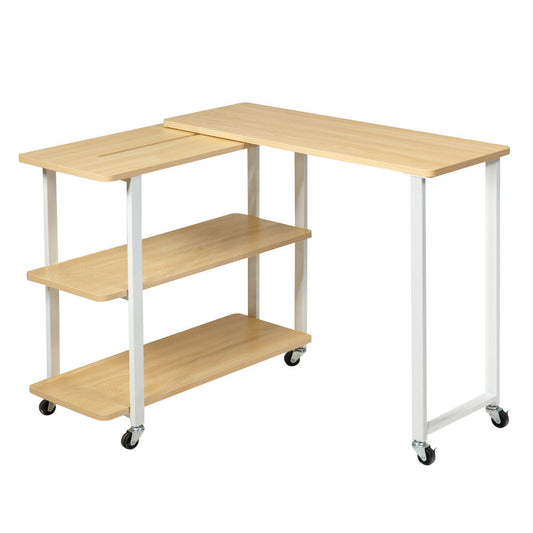 L-Shape 360° Rotating Computer PC Desk Corner Table - Toddcraft