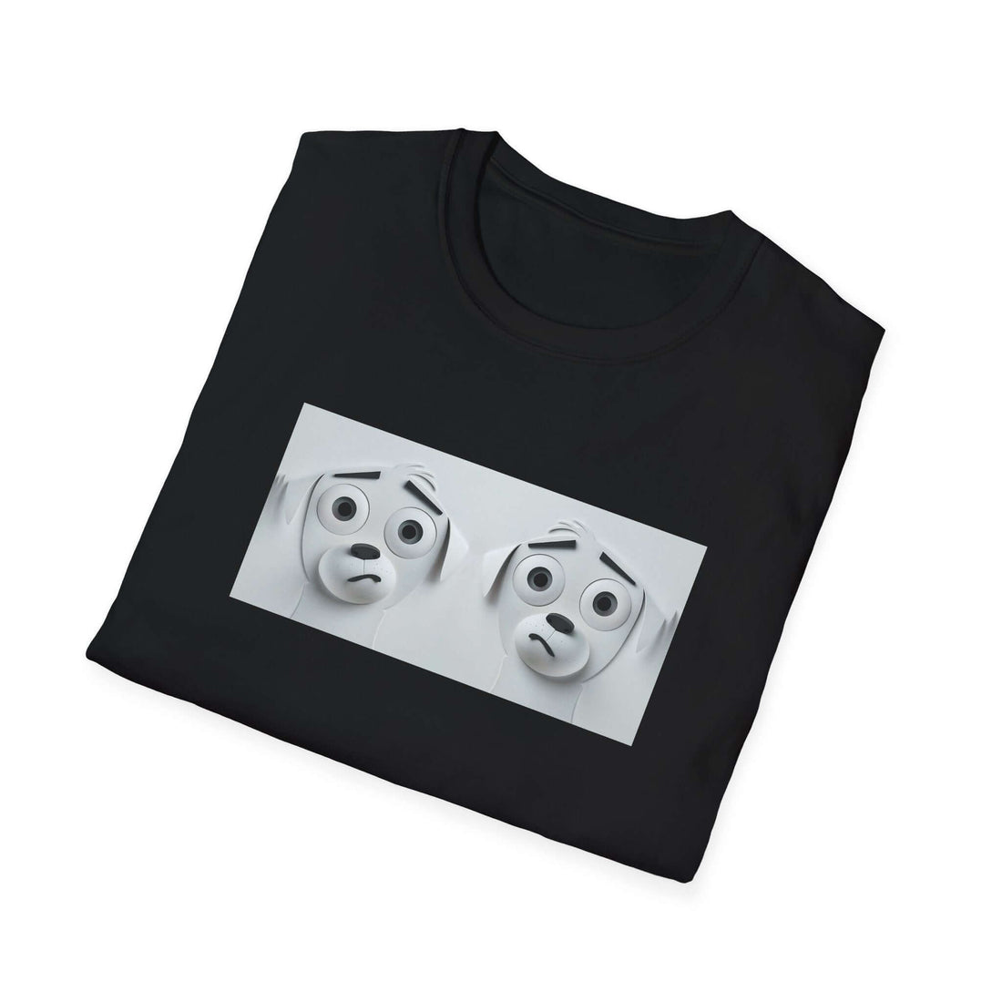 The 3d sarcastic dog face T shirt in black.