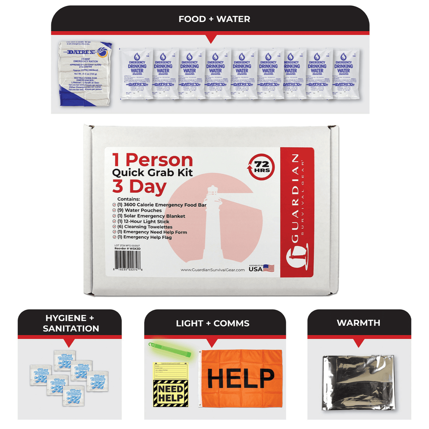 WSK 72-Hour Emergency Survival Grab Bag Kit-0
