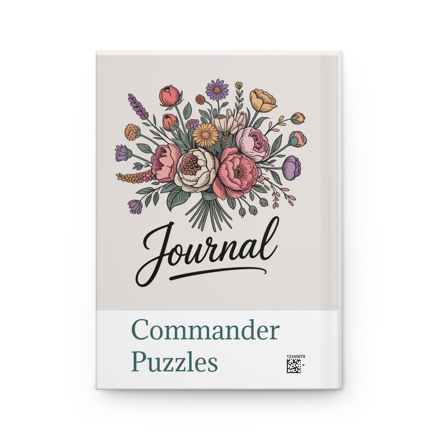Hardcover Journal Notebook — Floral Design for Puzzle Lovers & Commanders