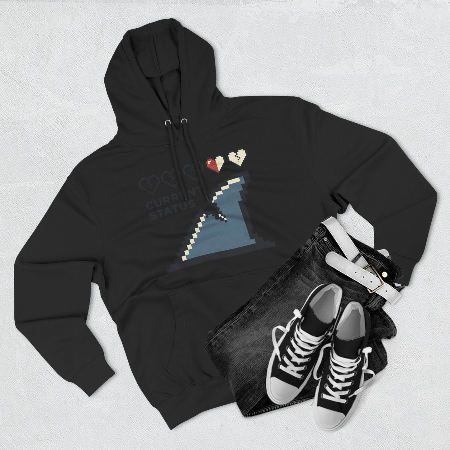 Hoodie — Pixel Wave "Current Status" Gamer Hoodie