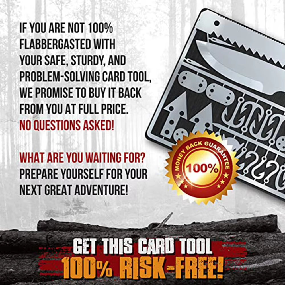 Outdoor EDC Stainless Steel Fishing Hook Card Portable Fishing Multifunctional Survival Tool Card for Camping Survival