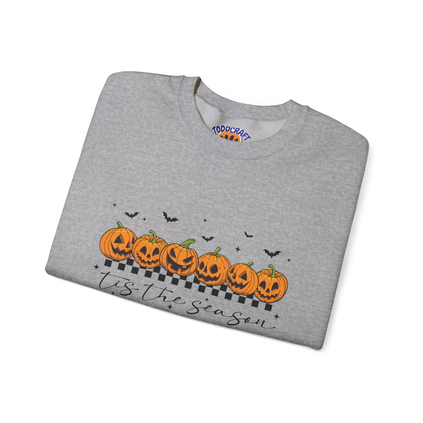 Halloween Pumpkin Crewneck Sweatshirt, Cozy Fall Sweatshirt, Unisex Halloween Apparel, Pumpkin Lover Gift, Spooky Season Clothing - Toddcraft