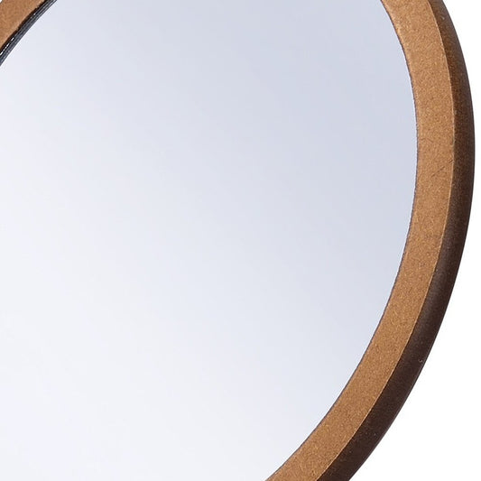 10'' Brown Round Framed Makeup Shaving Tabletop Mirror