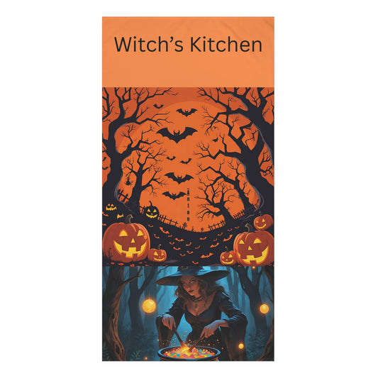 Halloween Kitchen Towel, Witch's Kitchen Decor, Spooky Cooking Towel, Fall Kitchen Accessories, Pumpkin Themed Towel