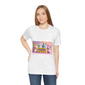 Unisex jersey short sleeve tee with colorful graphic design.