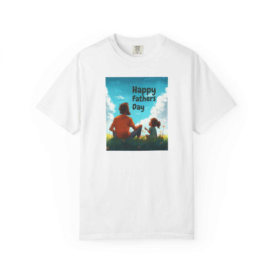 Unisex garment-dyed Comfort Colors 1717 t-shirt with "Happy Father's Day" design.