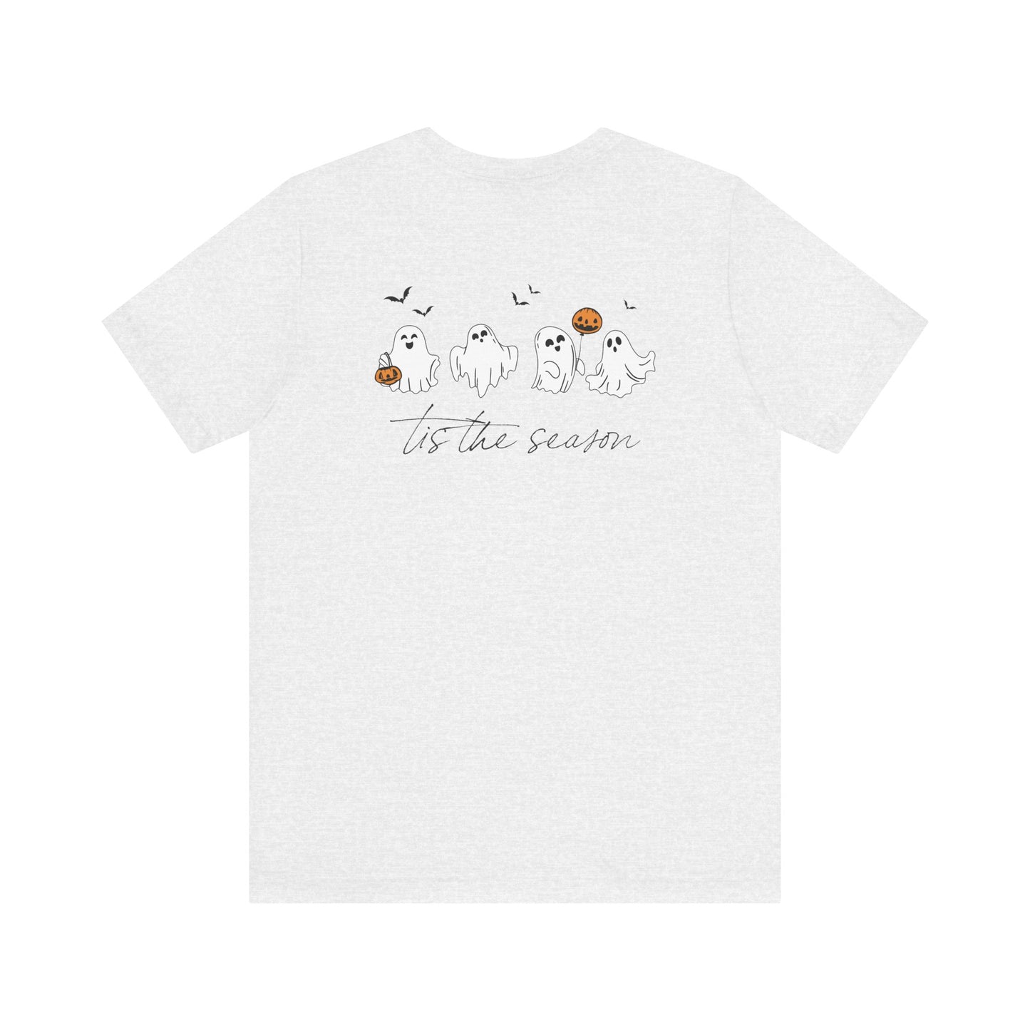 Ghostly Autumn Vibes Tee, Halloween T-Shirt, Unisex Pumpkin Shirt, Fall Ghost Design Tee, Seasonal Cute Graphic Top - Toddcraft