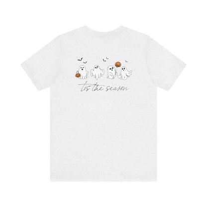 Ghostly Autumn Vibes Tee, Halloween T-Shirt, Unisex Pumpkin Shirt, Fall Ghost Design Tee, Seasonal Cute Graphic Top - Toddcraft