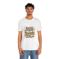 Proud Parent Unisex short sleeve tee featuring a 'Proud Parent of a Dramatic Dog' graphic, perfect for casual and semi-formal outings.