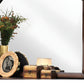 37" Espresso Abstract Wood Framed Mounted Dresser Mirror