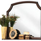 37" Espresso Abstract Wood Framed Mounted Dresser Mirror