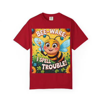 Bee-Ware Fun T-Shirt, Cute Bee T-Shirt, Unisex Graphic Tee, Gift for Bee Lovers, Funny Insect Apparel, Summer Fashion Tee