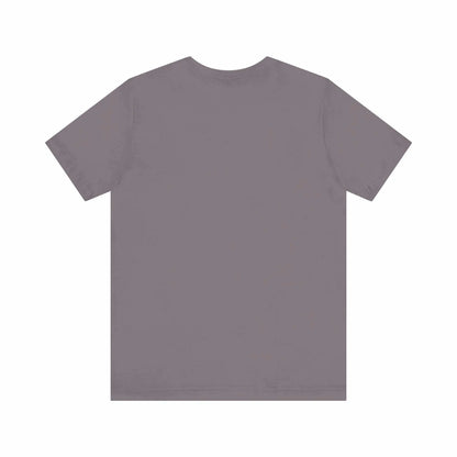 Unisex jersey short sleeve tee in gray, soft cotton fabric with crew neckline.