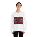 Unisex Heavy Blend™ Crewneck Sweatshirt with printed design, cozy and durable for colder months.