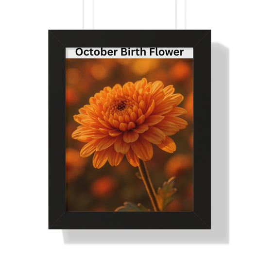October Birth Flower Framed Poster - Floral Wall Art