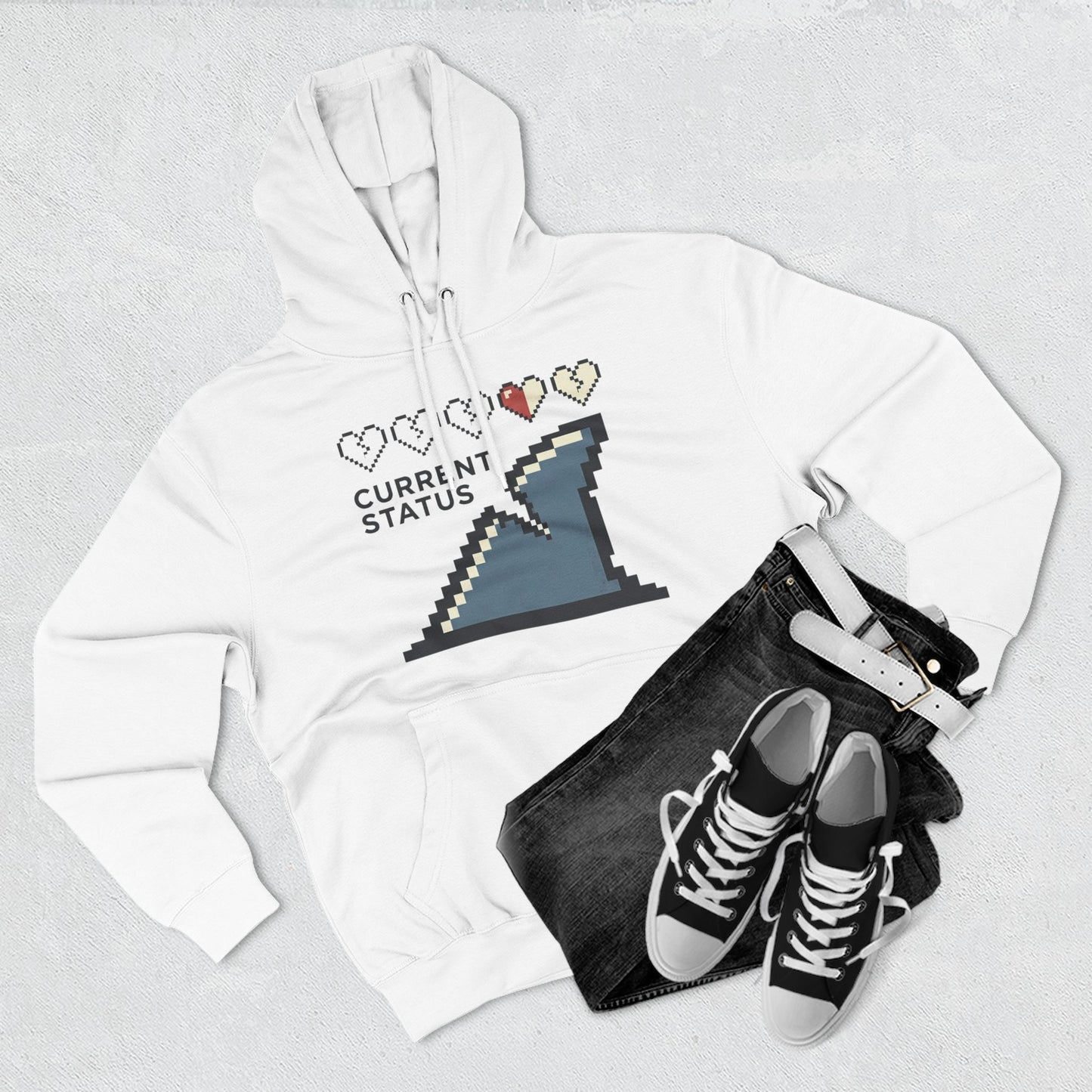 Hoodie — Pixel Wave "Current Status" Gamer Hoodie