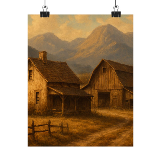 Rustic Landscape Posters, Vintage Art Prints, Matte Wall Decor, Country Home Aesthetic, Housewarming Gift Ideas, Nature Decor - Toddcraft