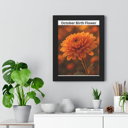 October Birth Flower Framed Poster - Floral Wall Art