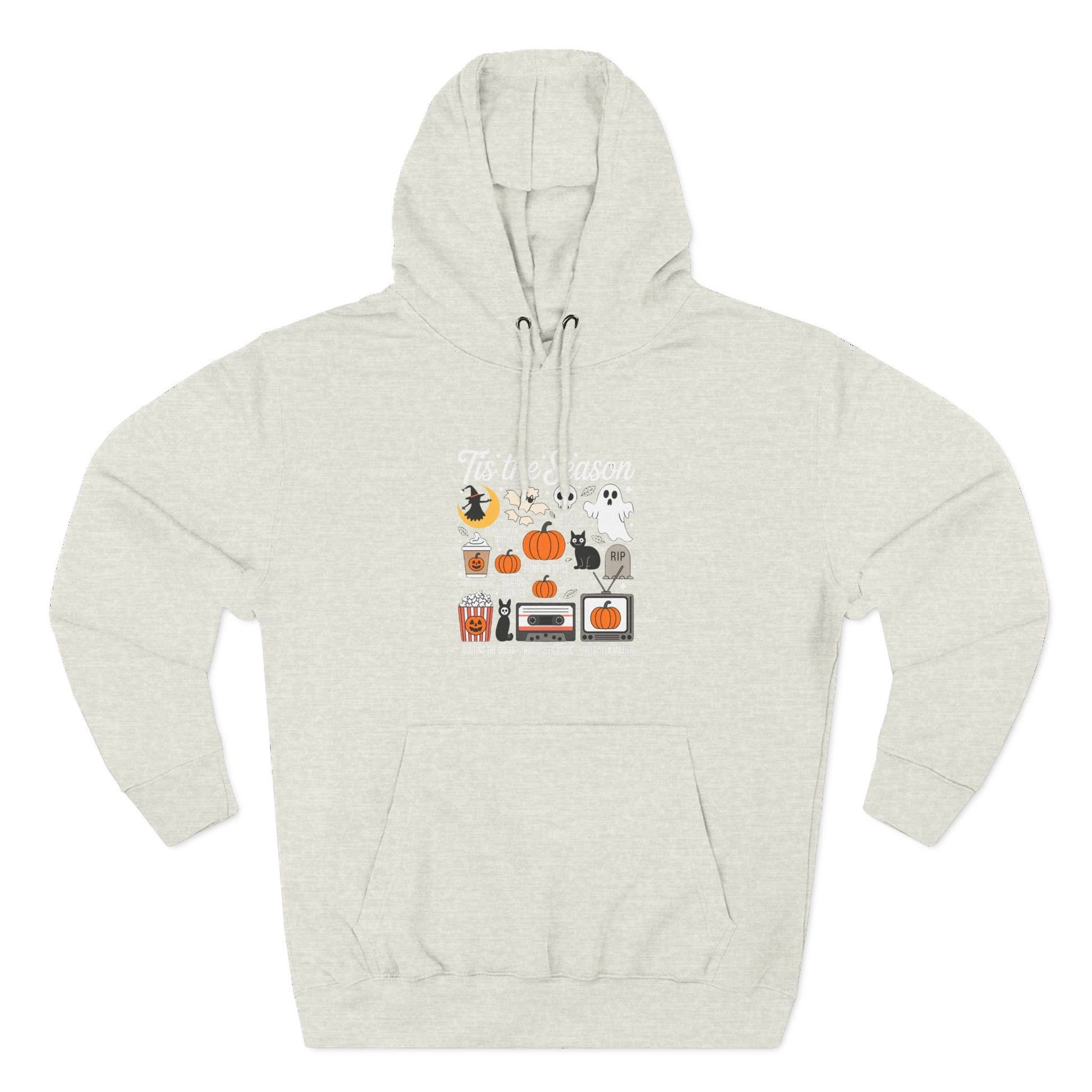 Halloween Three-Panel Fleece Hoodie, Cozy Fall Apparel, Spooky Season Sweatshirt, Ghostly Hoodie, Pumpkin Outfit - Toddcraft