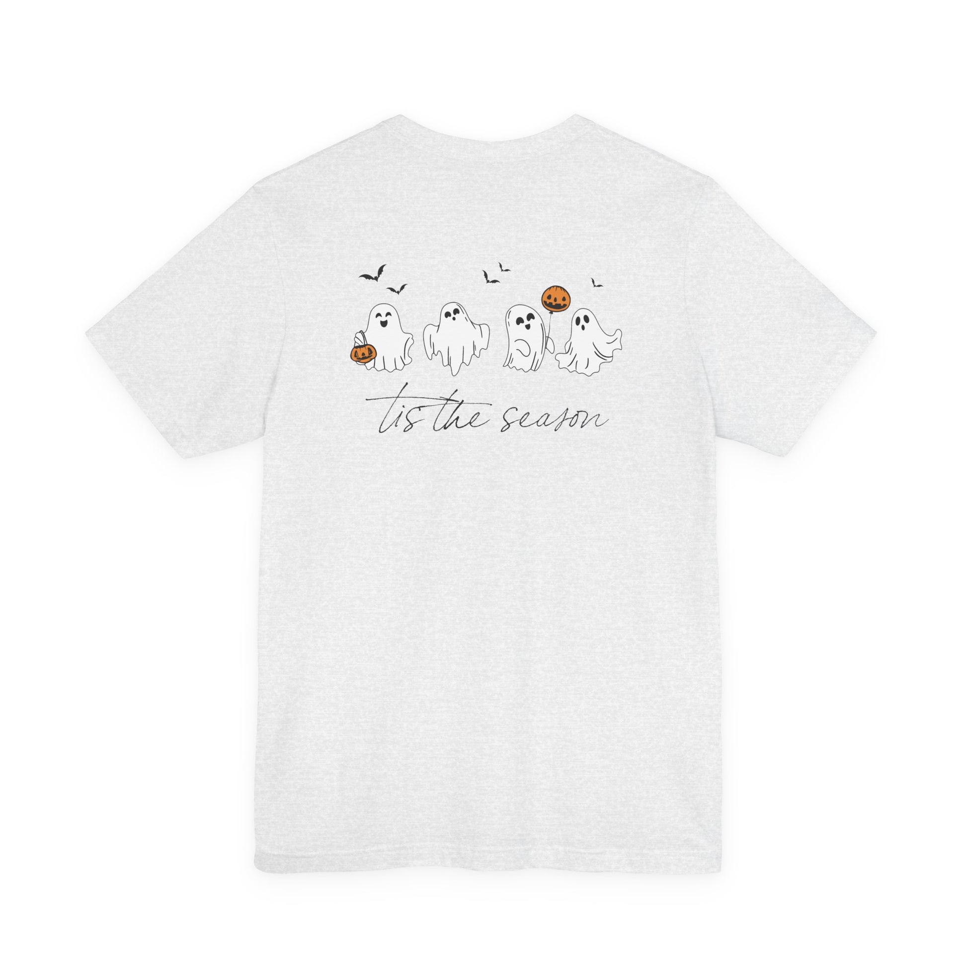 Ghostly Autumn Vibes Tee, Halloween T-Shirt, Unisex Pumpkin Shirt, Fall Ghost Design Tee, Seasonal Cute Graphic Top - Toddcraft