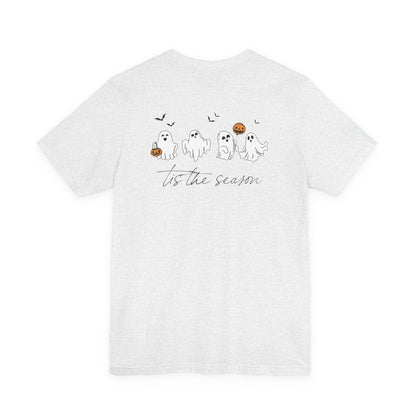 Ghostly Autumn Vibes Tee, Halloween T-Shirt, Unisex Pumpkin Shirt, Fall Ghost Design Tee, Seasonal Cute Graphic Top - Toddcraft