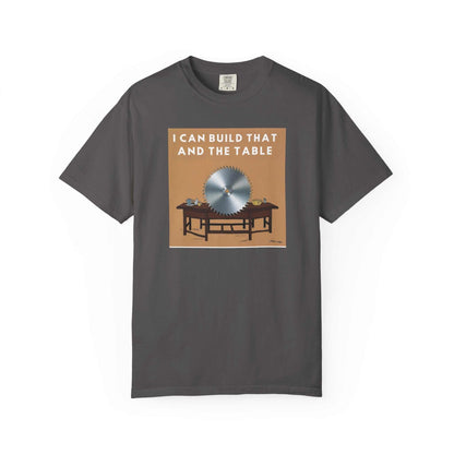 Unisex garment-dyed t-shirt, soft-washed cotton, relaxed fit, durable stitching, screen-printed design.