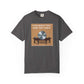 Unisex garment-dyed t-shirt, soft-washed cotton, relaxed fit, durable stitching, screen-printed design.