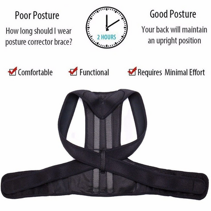 Adjustable Posture Corrector Low Back Support Shoulder Brace Belt For - Toddcraft