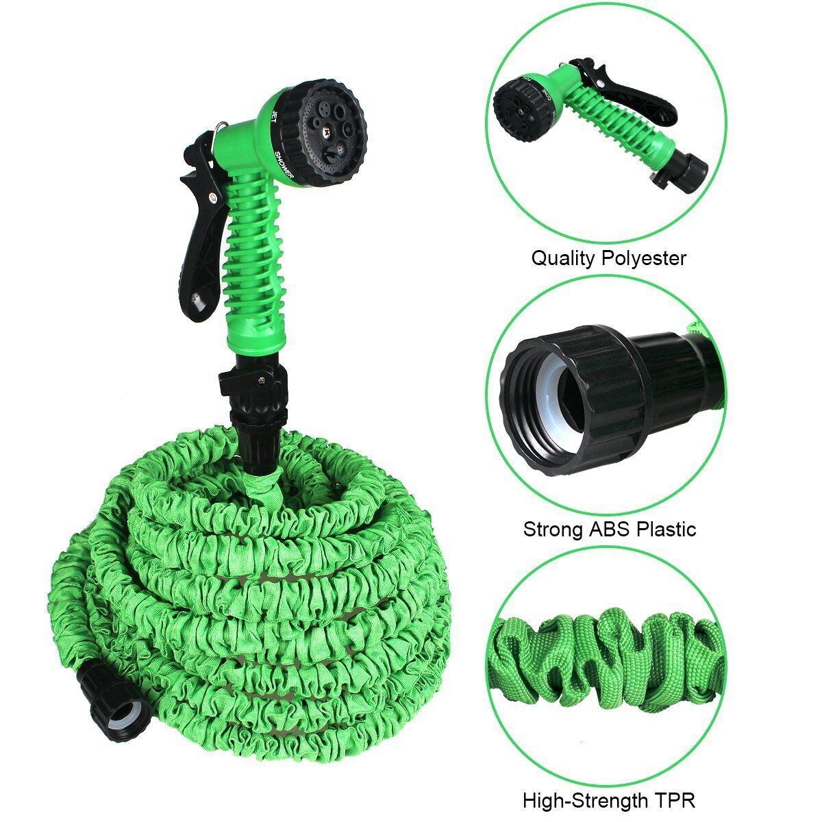 Expanding Expandable Flexible Garden Water Hose w Spray Nozzle 25, 50, - Toddcraft